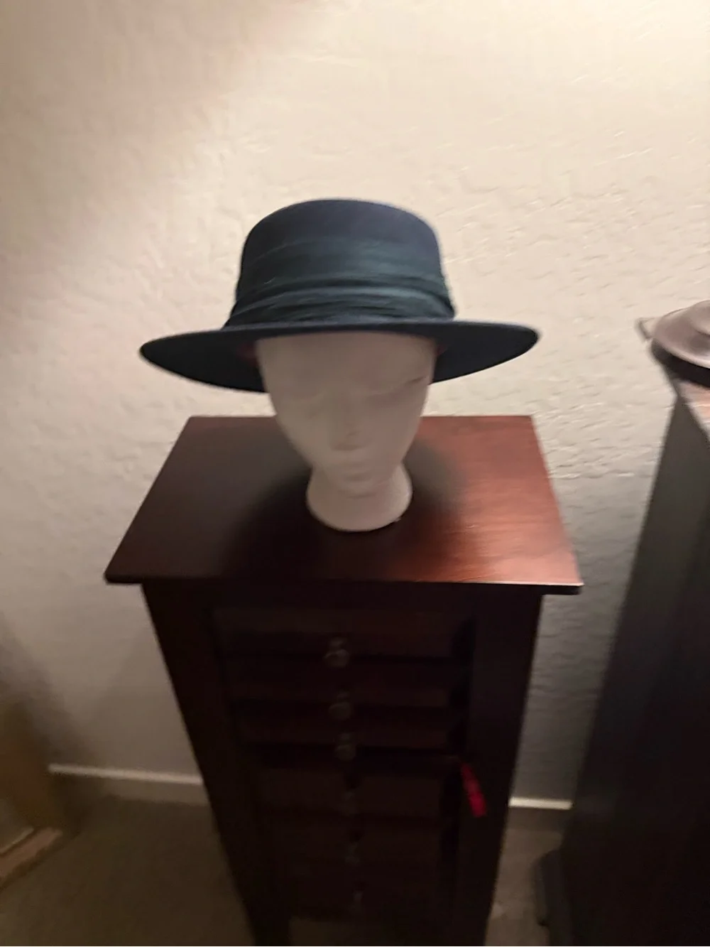 Wide Brim Fedora Hat in dark blue